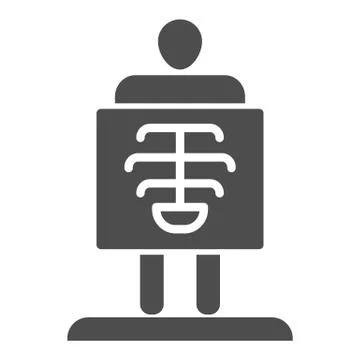 X-ray solid icon, Medical tests concept, chest radiography sign on white Stock Illustration