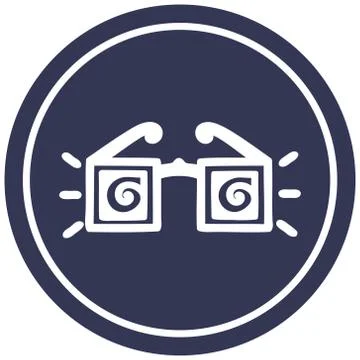 X ray specs circular icon Illustrazione stock
