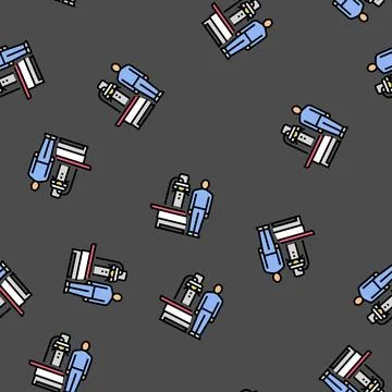 X ray technician equipment vector seamless pattern イラスト素材