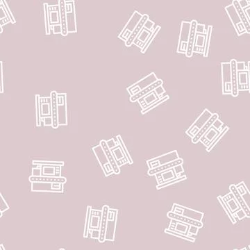 X-ray technology electronic equipment line vector seamless pattern 스톡 일러스트