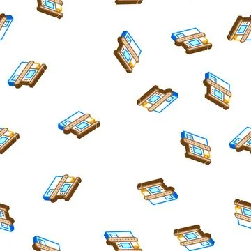 X-ray technology electronic equipment isometric icon seamless pattern Stock Illustration