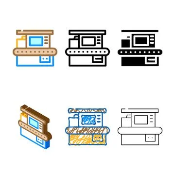X ray technology electronic variants equipment color icon vector 스톡 일러스트