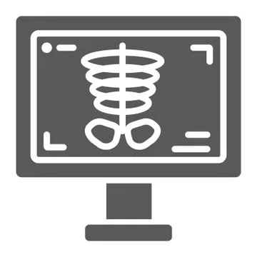 X-ray thin glyph icon, medicine and bone, skeleton sign, vector graphics, a Stock Illustration