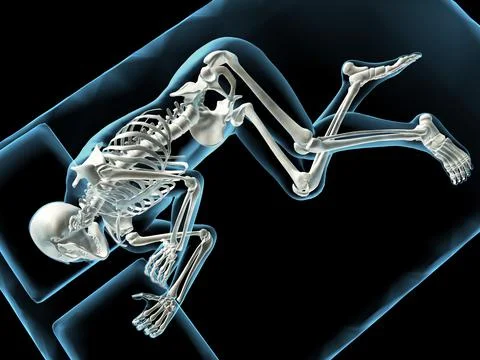 X-ray view of man sleeping Stock Illustration