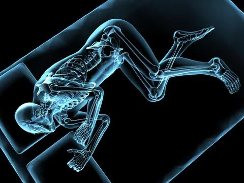 X-ray view of man sleeping Stock Illustration