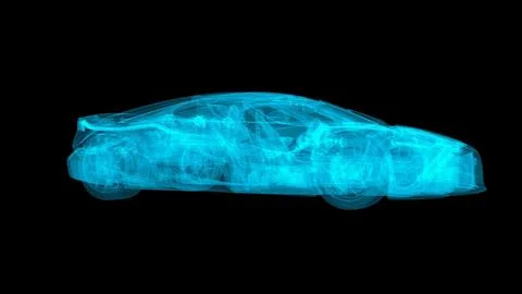 X-ray Visualization of a Futuristic Car with Intricate Engineering Detail Stock Illustration