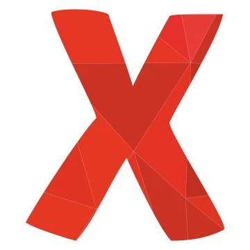 X  red alphabet vector letter isolated on white background Illustrazione stock