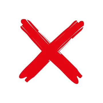 X - Red cross on a white background vector illustration Illustrazione stock