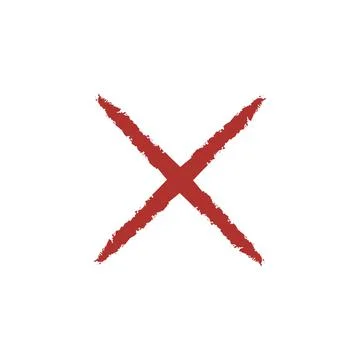 X Red cross on a white background, vector illustration Stock Illustration