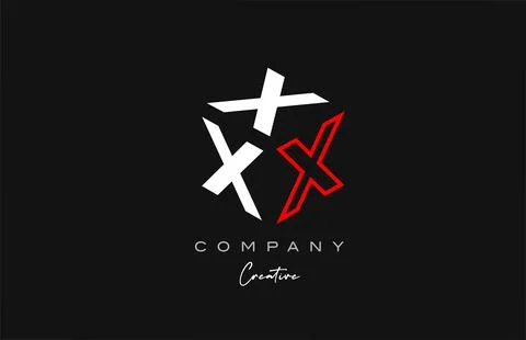 X red line three letter cube alphabet letter logo icon design. Creative tem.. Stock Illustration