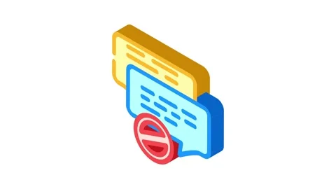 X reject isometric icon animation Stock Footage 327292132