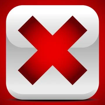 X shape, letter. Delete, remove button, icon. 스톡 일러스트