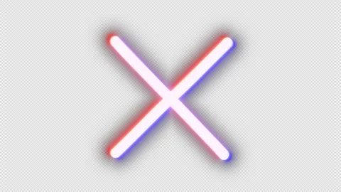X shape white lines neon chromatic aberration animated 2d 4k Stock Footage 238951741