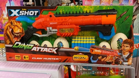 X-Shot Dino Attack Gun Stock Footage 169032452