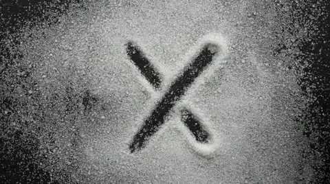 X sign in sugar Stock Footage 68844348