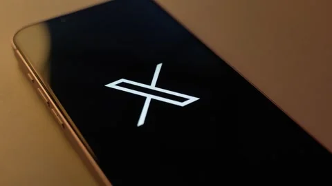 X Social Media App Logo Displayed on Smartphone Stock Footage 343377075