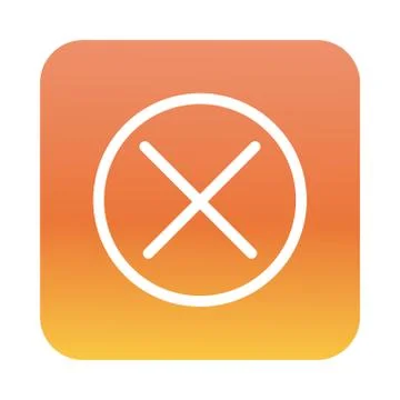 X symbol interface block gradient style icon Stock Illustration