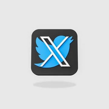 X Twitter App Icon on Flat Gray Background Stock Illustration