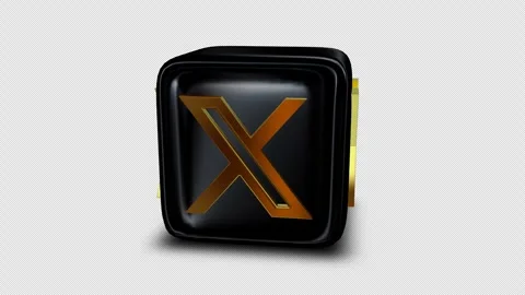 X Twitter Logo Icon Cube, Alpha Channel, Looped, Exclusive Stock Footage 302098901