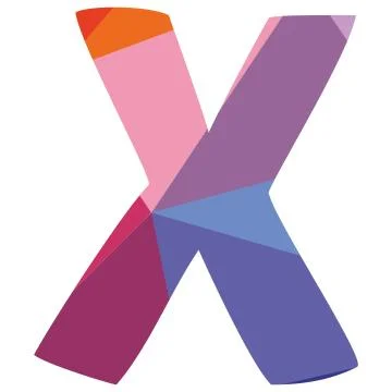 X vector low poly wrapping surface pastel alphabet letter Stock Illustration