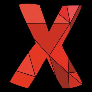 X vector red alphabet letter isolated on black background Stock Illustration