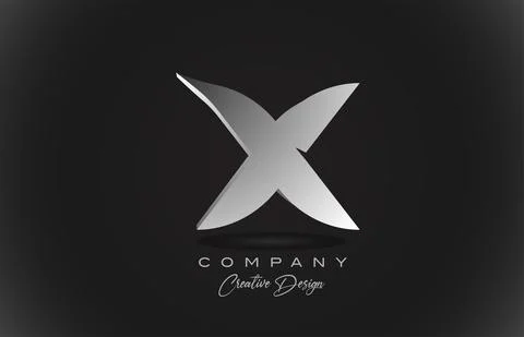 X white gradient alphabet letter logo icon with black background. Creative de Stock Illustration