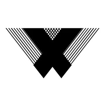 X, WX, XW initial geometric company logo and vector icon Stock Illustration