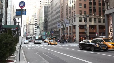 X27 and M4 Buses 5th Ave. Manhattan Stock-Footage 68671939