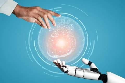 XAI 3D rendering medical artificial intelligence robot Stock Illustration