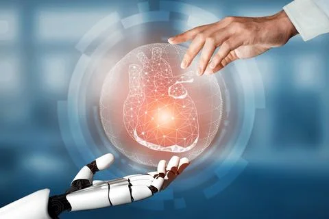 XAI 3D rendering medical artificial intelligence robot Stock Illustration