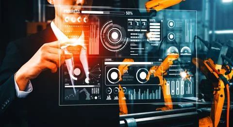 XAI Advanced robot arm system for digital industry and factory robotic Stock Photos