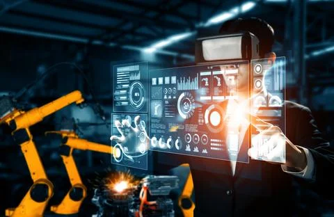 XAI Advanced robot arm system for digital industry and factory robotic Stockfoto's