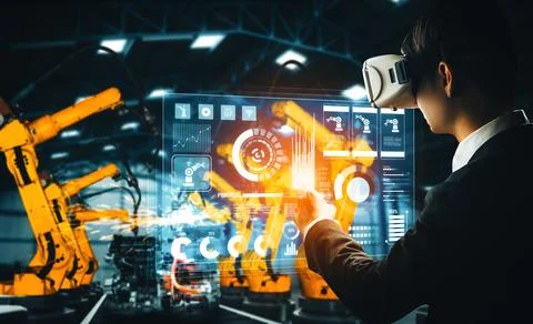 XAI Advanced robot arm system for digital industry and factory robotic Foto stock