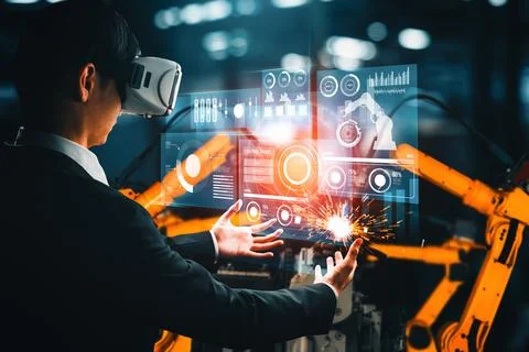 XAI Advanced robot arm system for digital industry and factory robotic Stock Photos