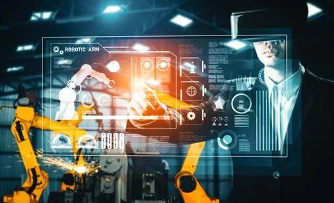 XAI Advanced robot arm system for digital industry and factory robotic Foto stock