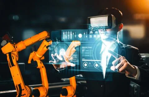 XAI Advanced robot arm system for digital industry and factory robotic Stockfoto's