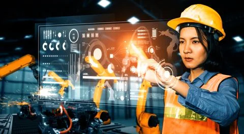 XAI Advanced robot arm system for digital industry and factory robotic Stock Photos