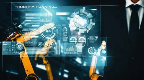 XAI Advanced robot arm system for digital industry and factory robotic Foto stock