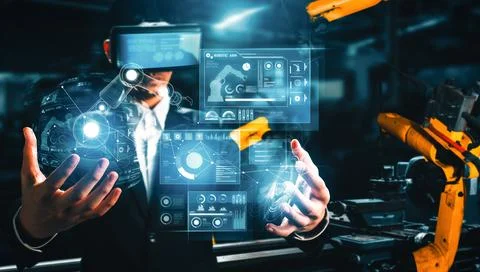 XAI Advanced robot arm system for digital industry and factory robotic Stock Photos