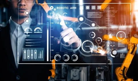 XAI Advanced robot arm system for digital industry and factory robotic 스톡 사진