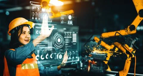 XAI Advanced robot arm system for digital industry and factory robotic 스톡 사진