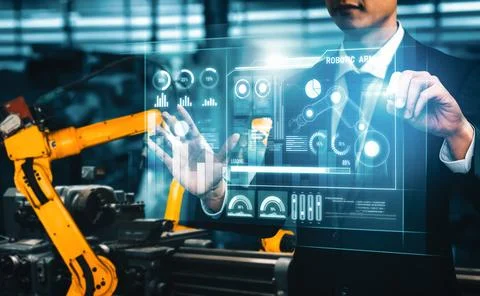 XAI Advanced robot arm system for digital industry and factory robotic Stock Photos