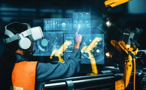 XAI Advanced robot arm system for digital industry and factory robotic Stock Photos