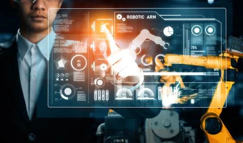 XAI Advanced robot arm system for digital industry and factory robotic Stock Photos
