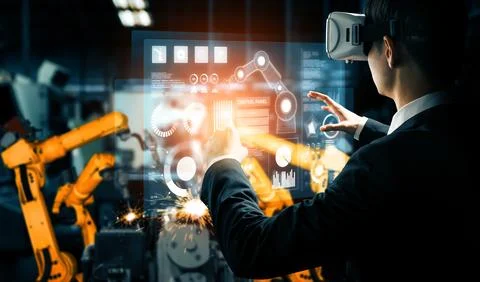 XAI Advanced robot arm system for digital industry and factory robotic Stock Photos