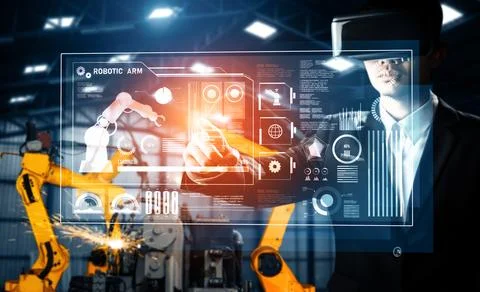 XAI Advanced robot arm system for digital industry and factory robotic Stock Photos