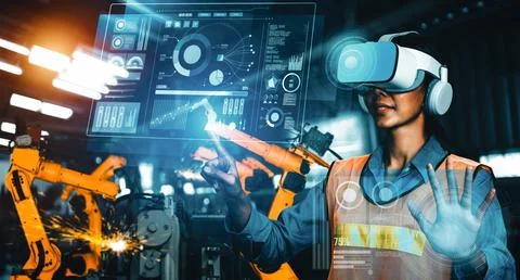 XAI Advanced robot arm system for digital industry and factory robotic Stock Photos