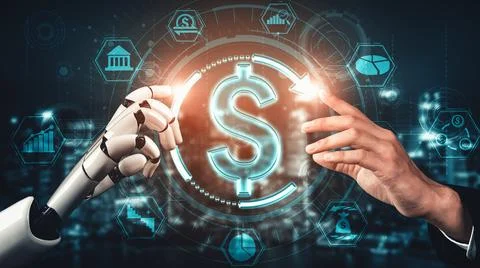 XAI Future artificial intelligence and machine learning for AI droid robot or Illustrazione stock