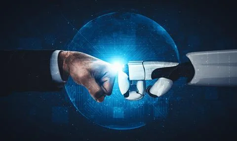 XAI Future artificial intelligence and machine learning for AI droid robot or Stock Illustration