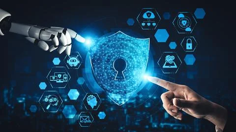 XAI Future artificial intelligence and machine learning for AI droid robot or イラスト素材